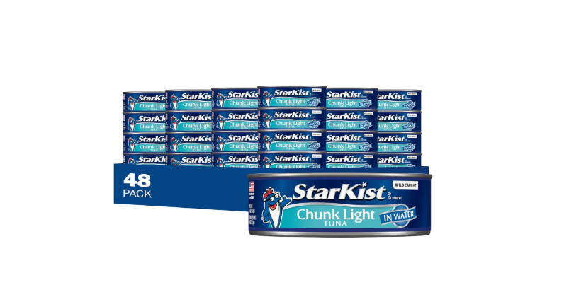 StarKist Chunk Light Tuna in Water, 5 oz (48 Pack) Canned Tuna Fish, Wild Caught