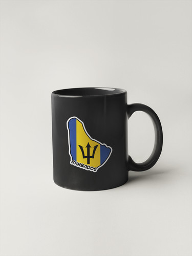 Barbados Map Flag Sticker Decal
