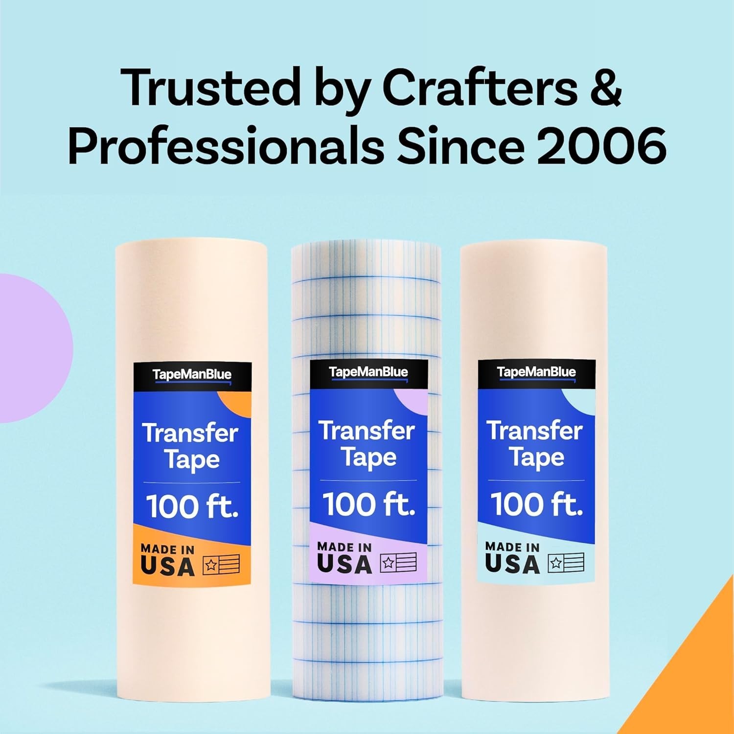 12" X 100' Roll of Clear Transfer Tape for Vinyl, Made in America, Vinyl Transfe