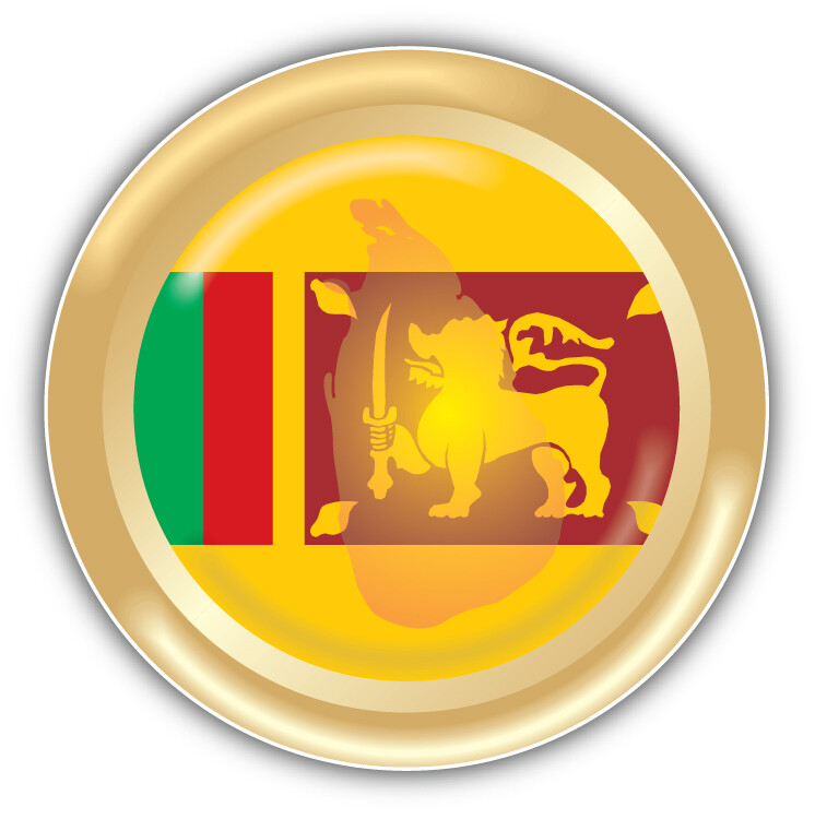 Sri Lanka Map Flag Gold Medal Car Bumper Sticker Decal
