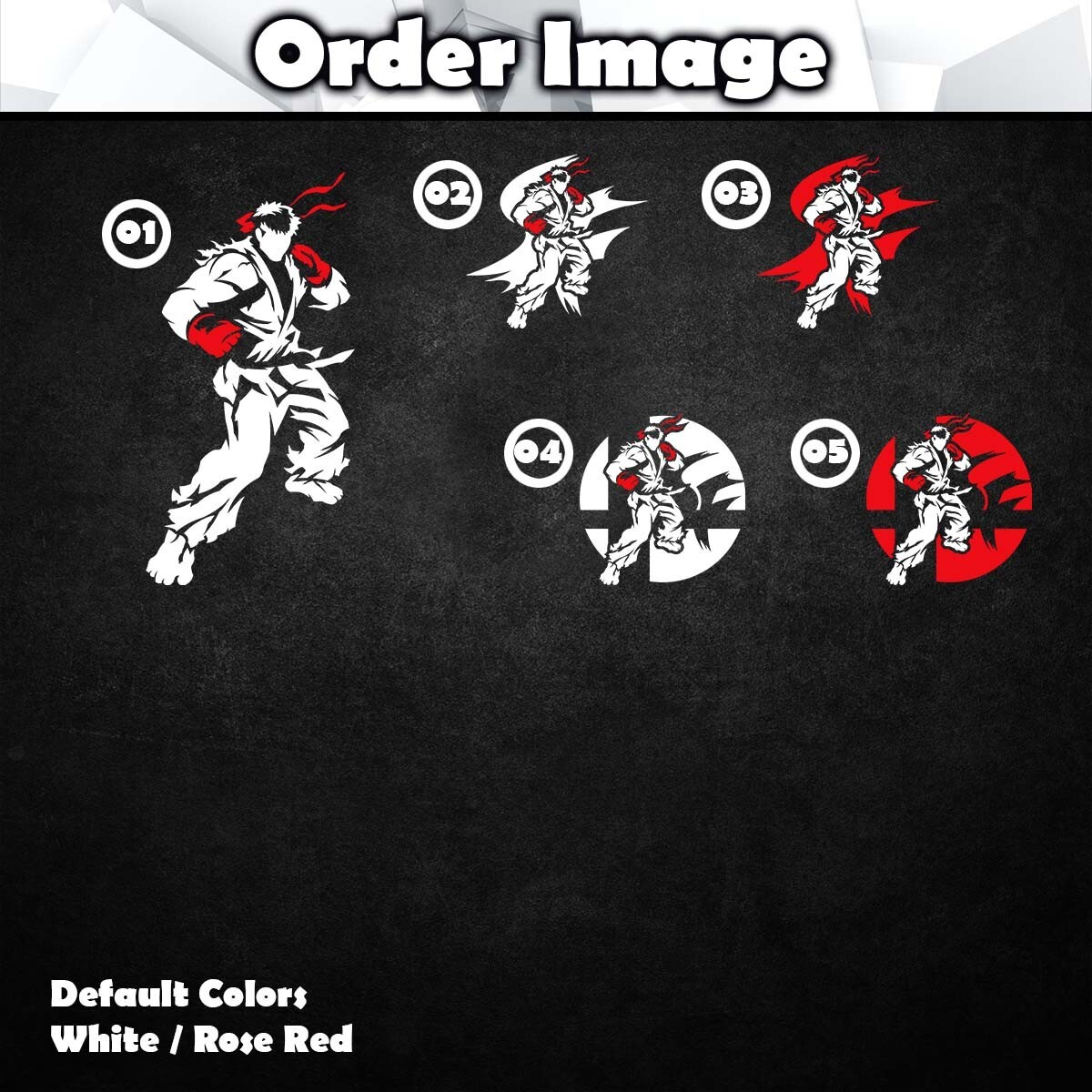 Ryu Street Fighter Vinyl Decal Sticker (Video Game Car Laptop PC Tower Decor)