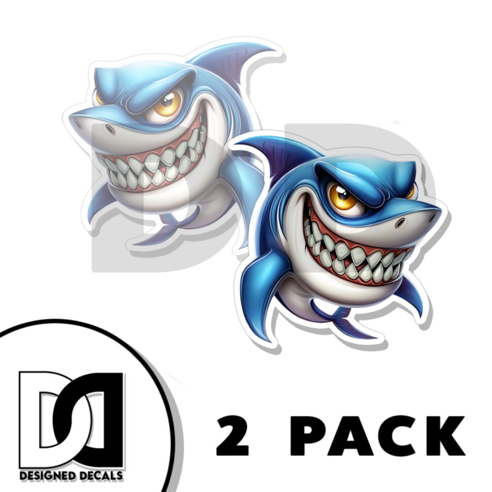 Mako Shark Sticker Smiling Shark High Class Creature Decal Made in USA 2 PACK