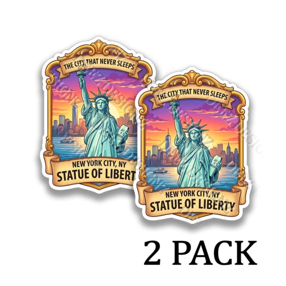 Statue of Liberty New York City Vinyl Decal Souvenir Sticker 2 Pack 44488