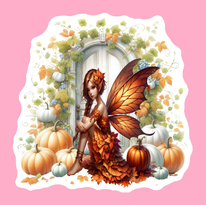 Fall Fairy Vinyl Decal Sticker Weatherproof UV Coated Outdoor Indoor Durable