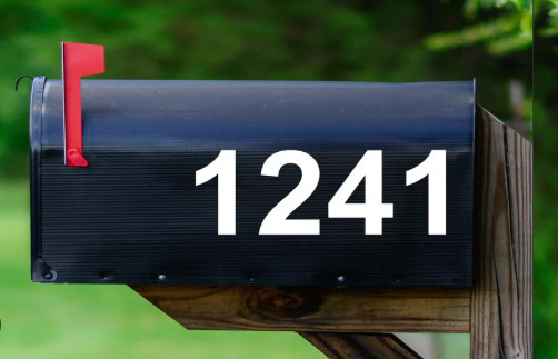 SET OF Custom Mailbox Numbers Vinyl Decals / Stickers – Pick Size Color & Font