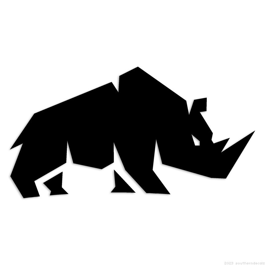 Rhino Rhinoceros – Decal Sticker – Multiple Colors & Sizes – ebn6613