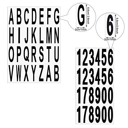 10 Sheets Mailbox Numbers and Letters Stickers for 3 x 1 Inch, 3 x 1.2 Inch