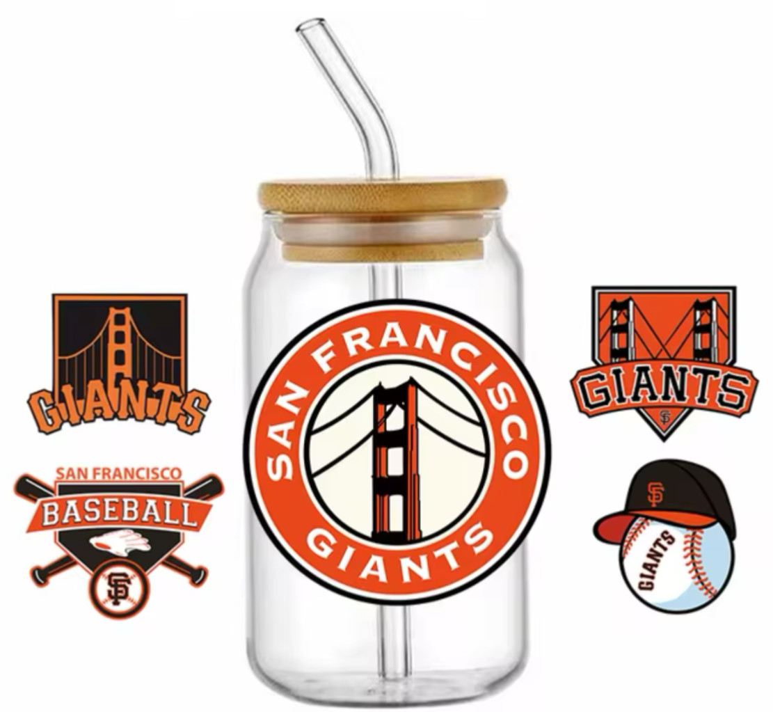 NEW San Francisco Giants Transfer Sticker Cup Wrap For DIY Glasses Bottles