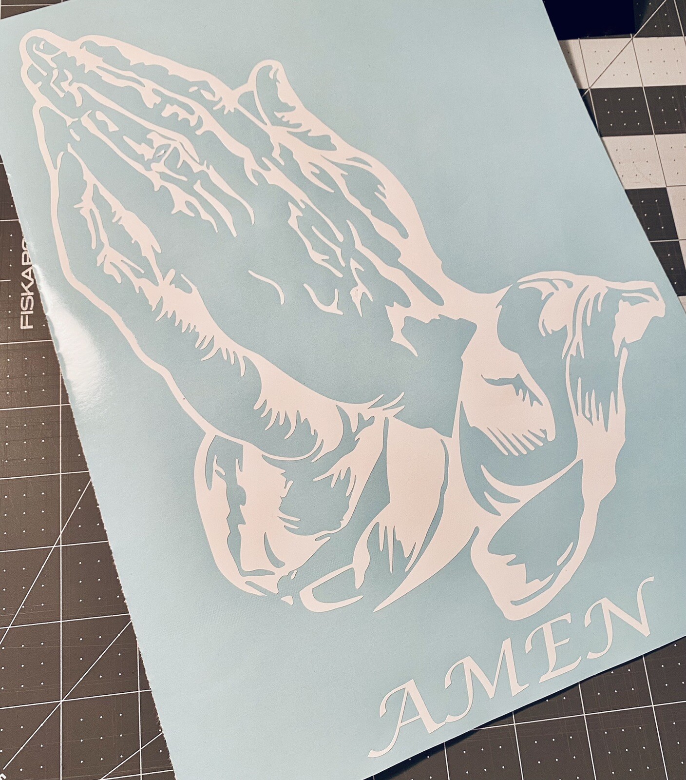 Vinyl Decal for Window – Praying Hands, Various Sizes & Colors