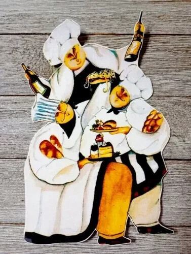 kitchen italian chef wall decal prepasted trio handmade 8.5 inch new