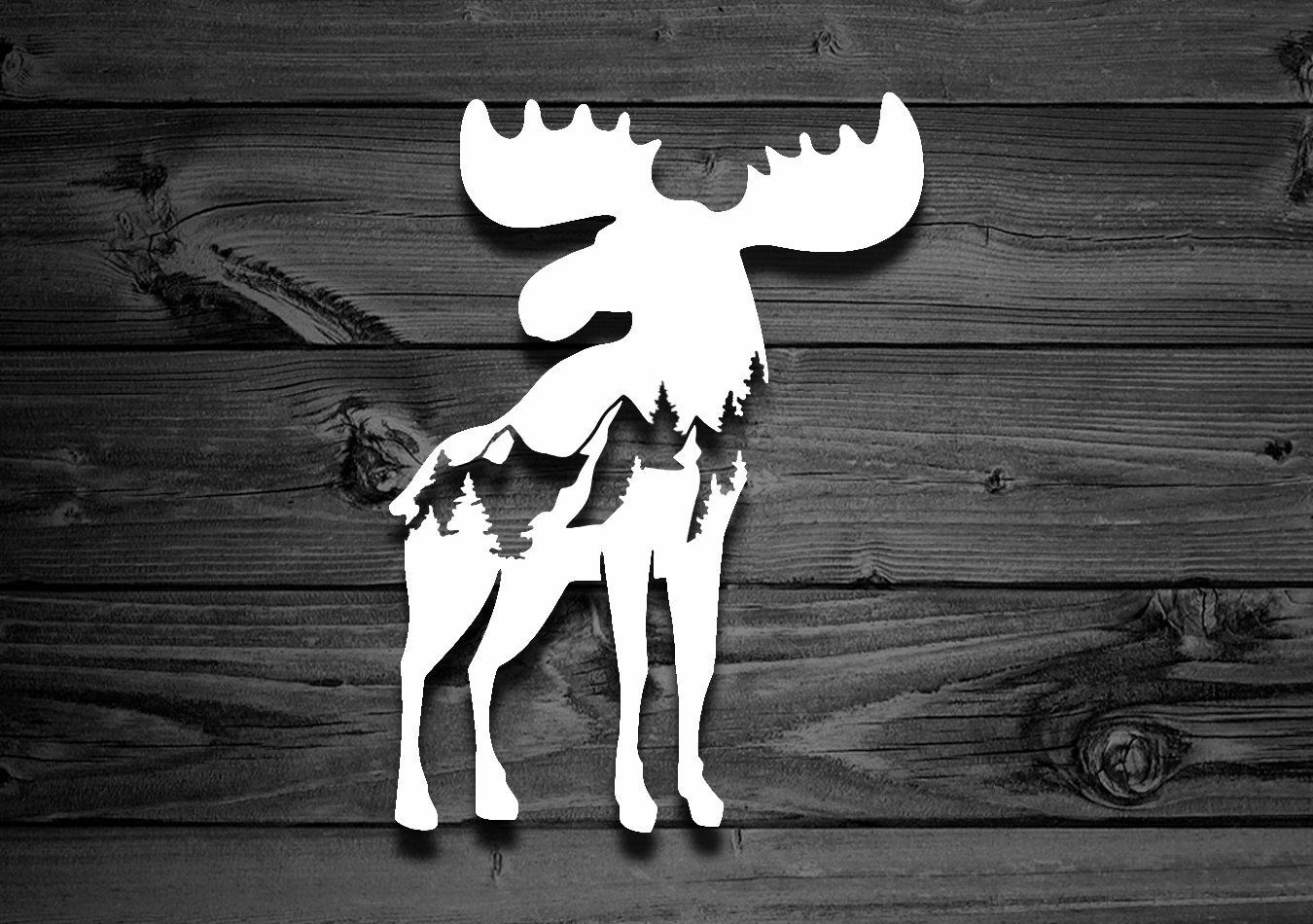 MOOSE MOUNTAIN RANGE Vinyl Decal for Jeep Car Truck Bumper Wall Window laptop