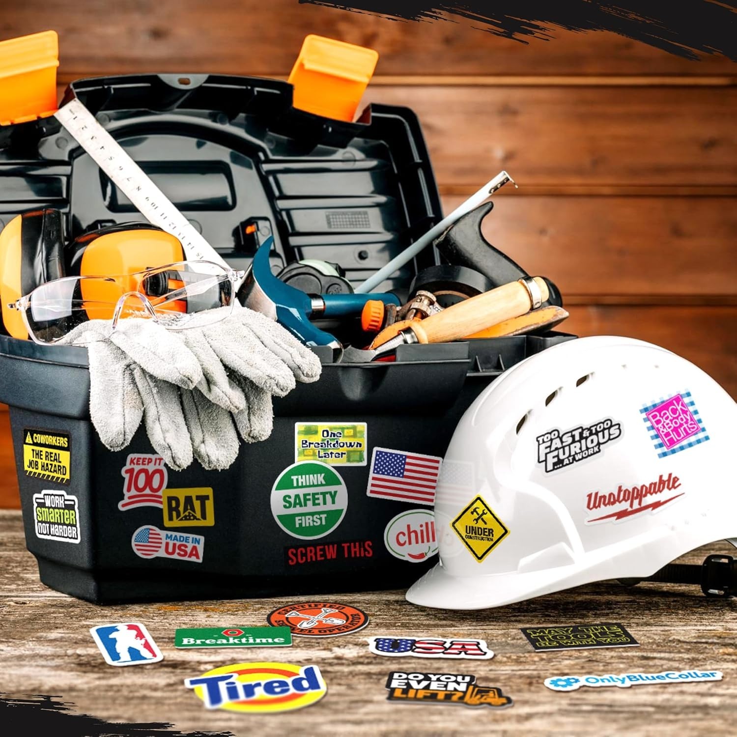 175PCS Funny Hard Hat Stickers Waterproof Vinyl Decals Helmet Toolbox