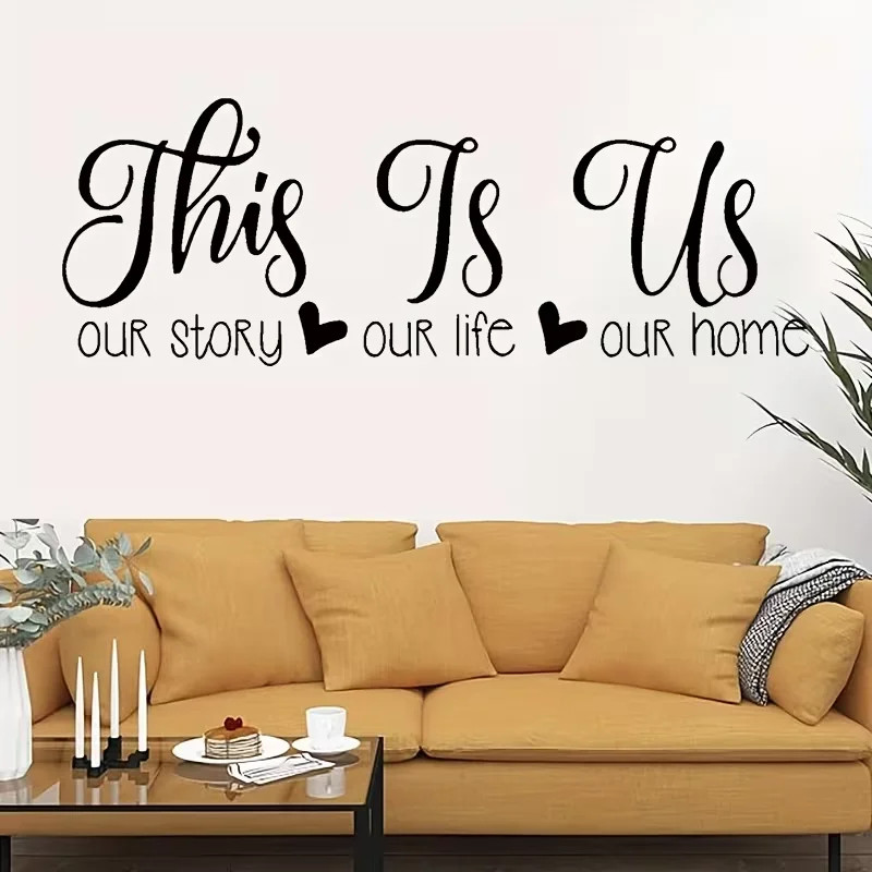 This Is Us" Contemporary Cartoon-Style Wall Sticker Ideal for Home Kitchen Decor