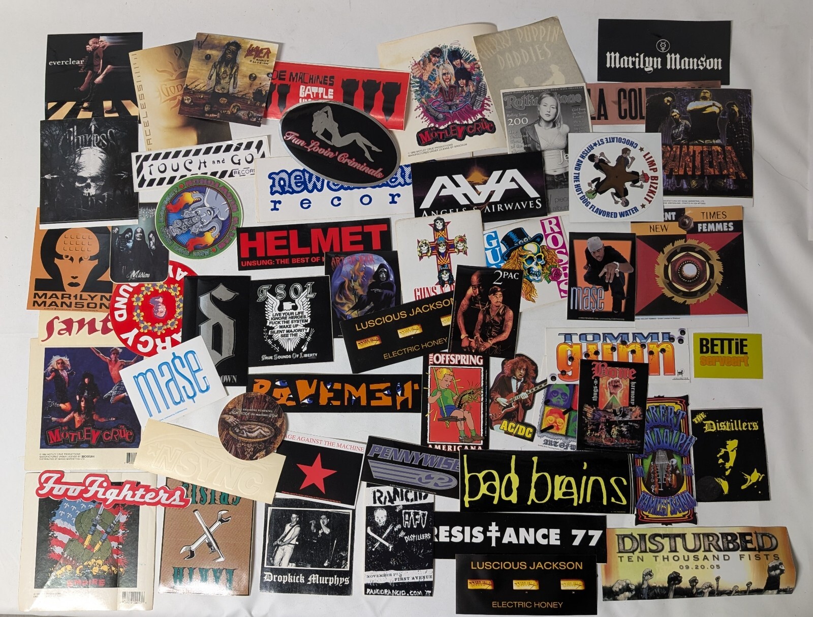 50+ Lot of 80s 90s 2000s Punk Rap Metal Rock Music Bands Decal Vinyl Stickers