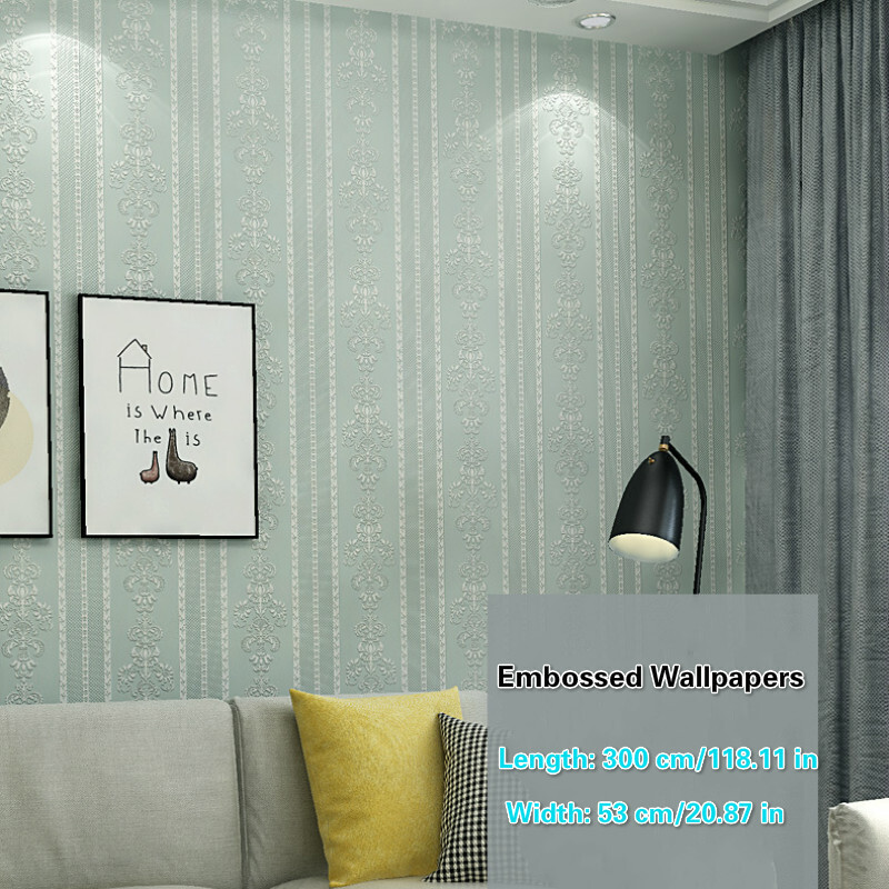 3D Damask Embossed Wallpapers Self-Adhesive Non-woven Wall Stickers Roll
