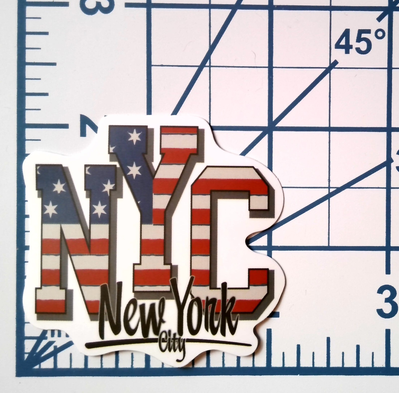 NYC New York City American Flag Vinyl Sticker USA Stars Stripes Travel Graphic
