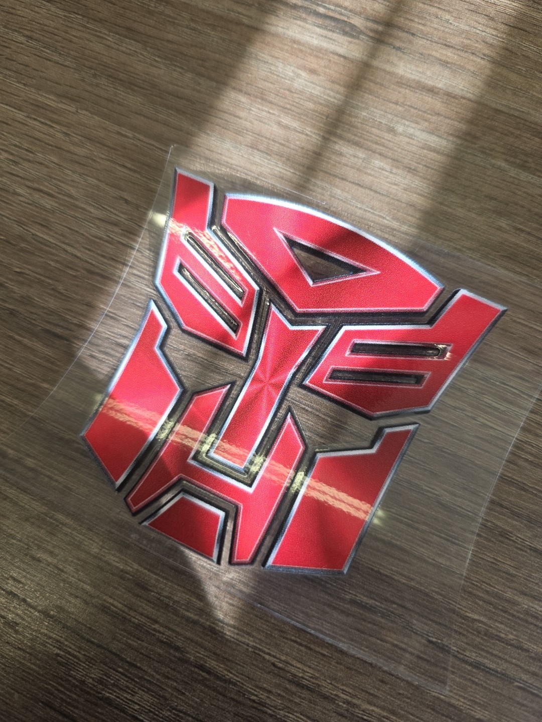 Transformer Autobots Raised UV DTF Decal Made In USA Waterproof