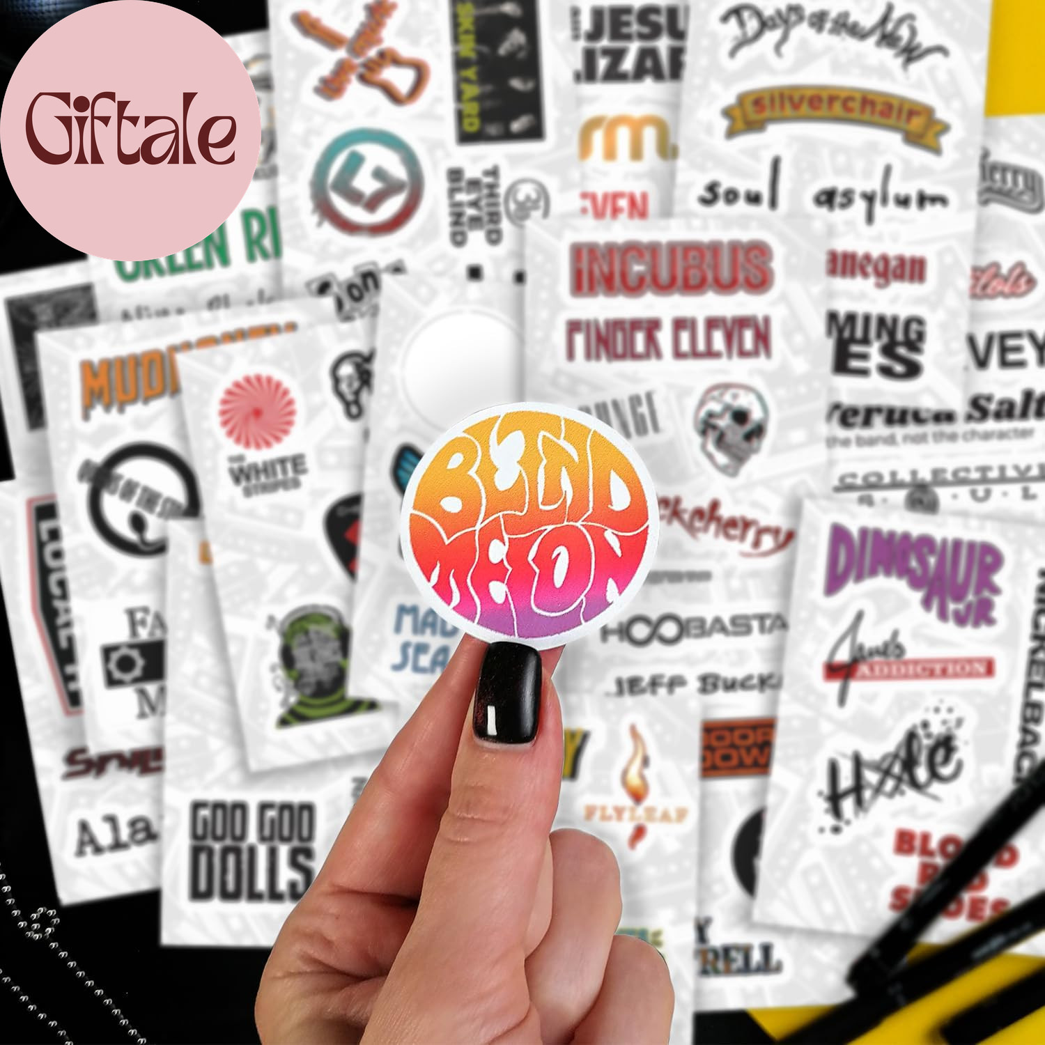100Pcs Grunge Stickers, 90'S Grunge Music, Rock Stickers, Rock Band Decals, Musi