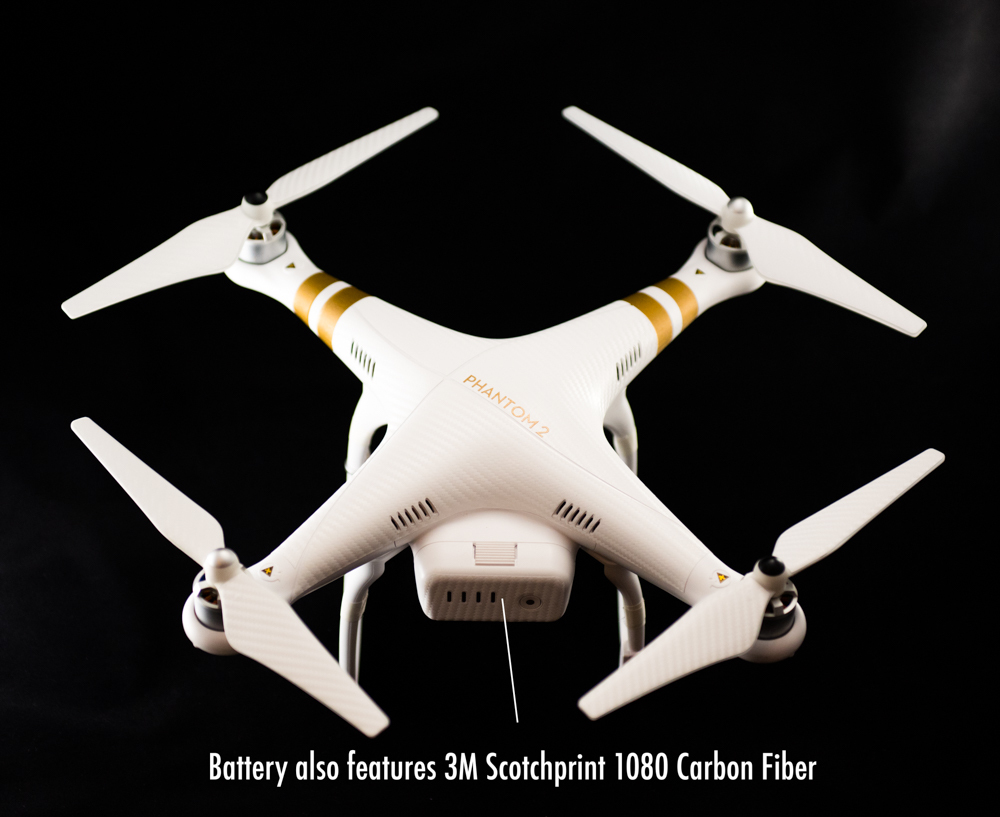 DJI Phantom 4 / 3 / 2 Professional Wrap Decal Skin Carbon Fiber 3M Scotchprint