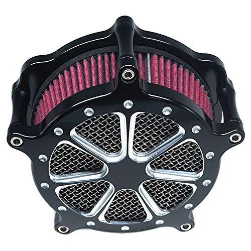 Harley Air Filter Venturi Intake Air Cleaner Motorcycle Cnc Cut Chrome Kit Red