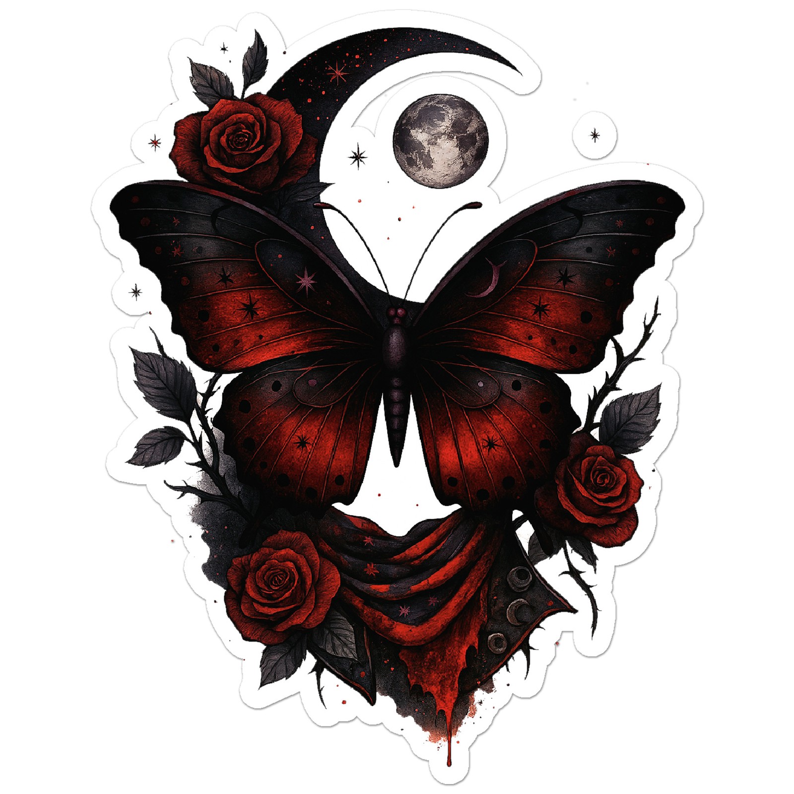 Gothic Bloom Butterfly – Vinyl Decal Sticker – Car Window – ebn20020