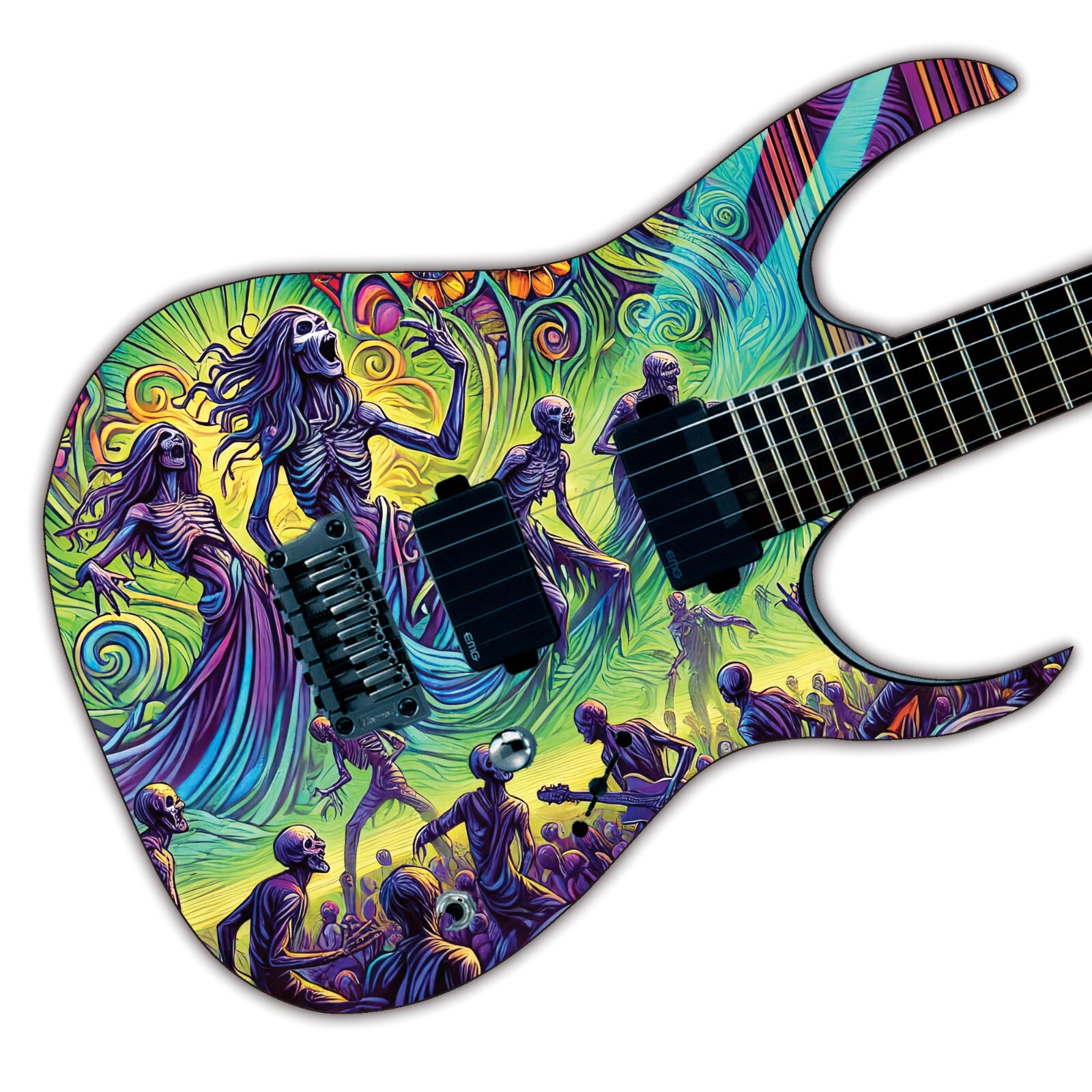 Guitar, Bass Custom Skin Wrap 'The Night of Dance' Laminated Vinyl Sticker Decal