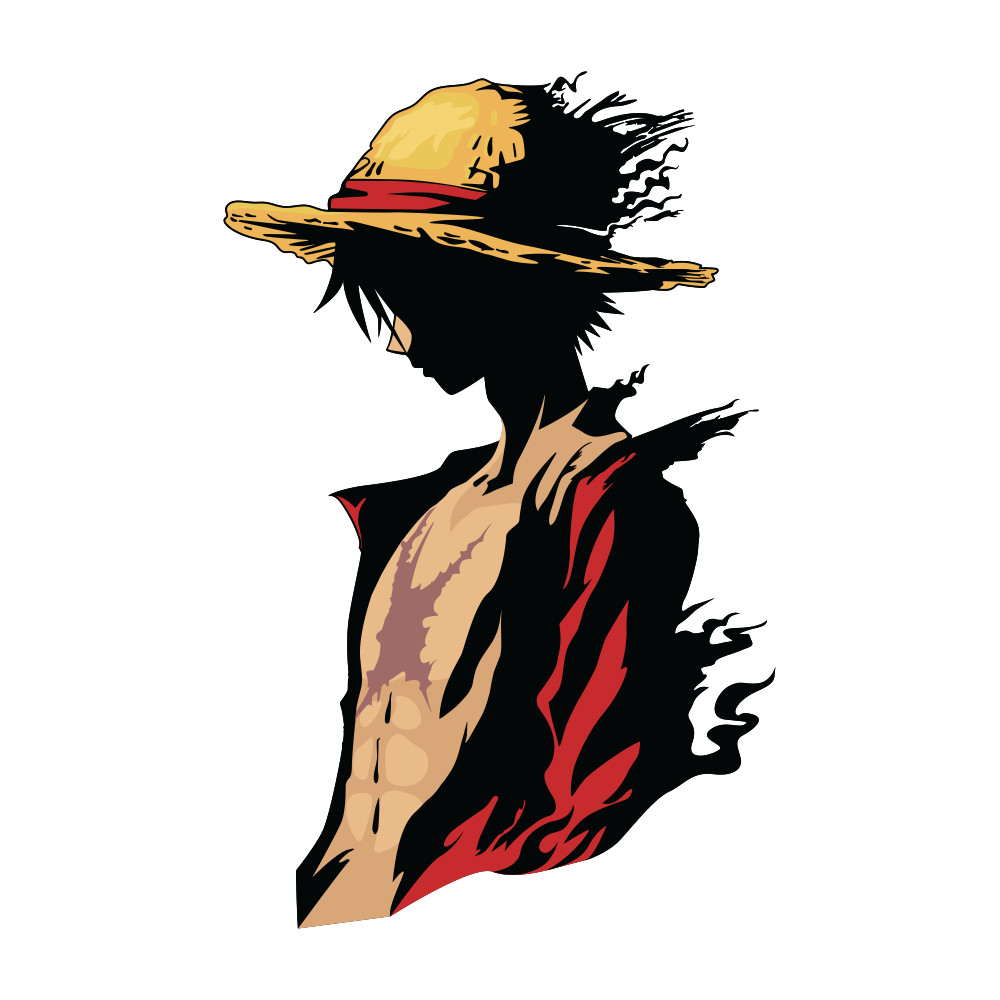 Luffy One Piece Sticker – Decorative vinyl 5" x 5" with glossy finish