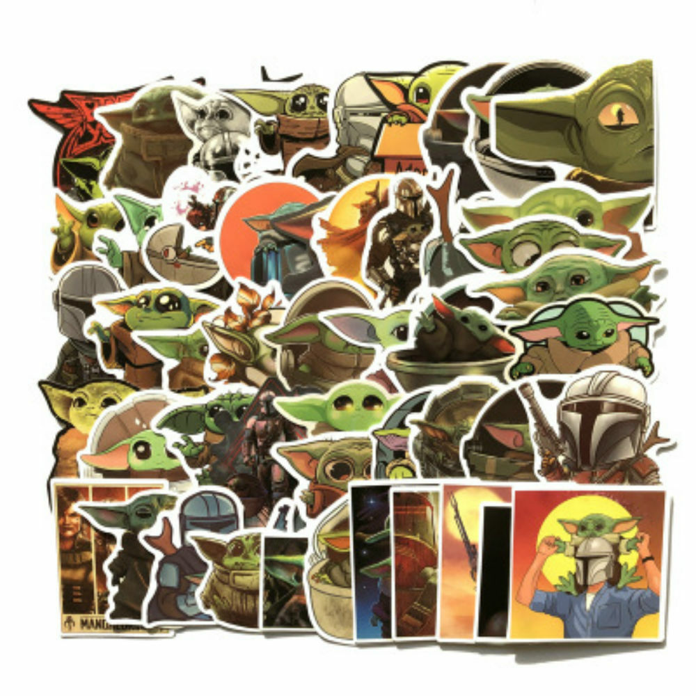 50 Pcs Baby Yoda Star Wars Mandalorian Vinyl Stickers for Laptop etc