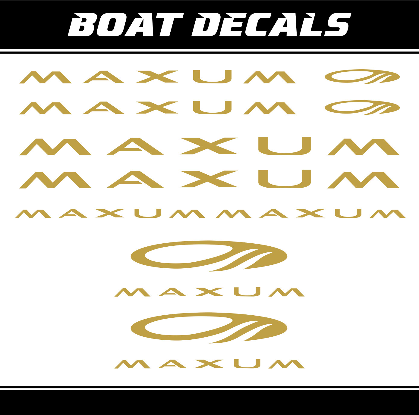 Maxum sticker boat XL set 40" replacement decal marine cruiser vinyl ORACAL