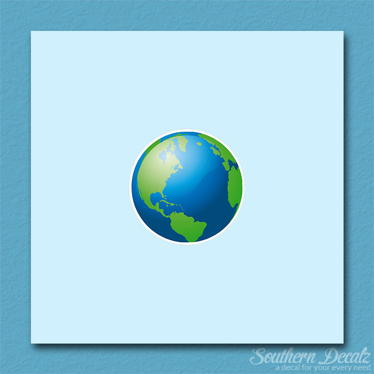 Earth World Emoji – Vinyl Decal Sticker – c234 – 3.75" x 3.75"