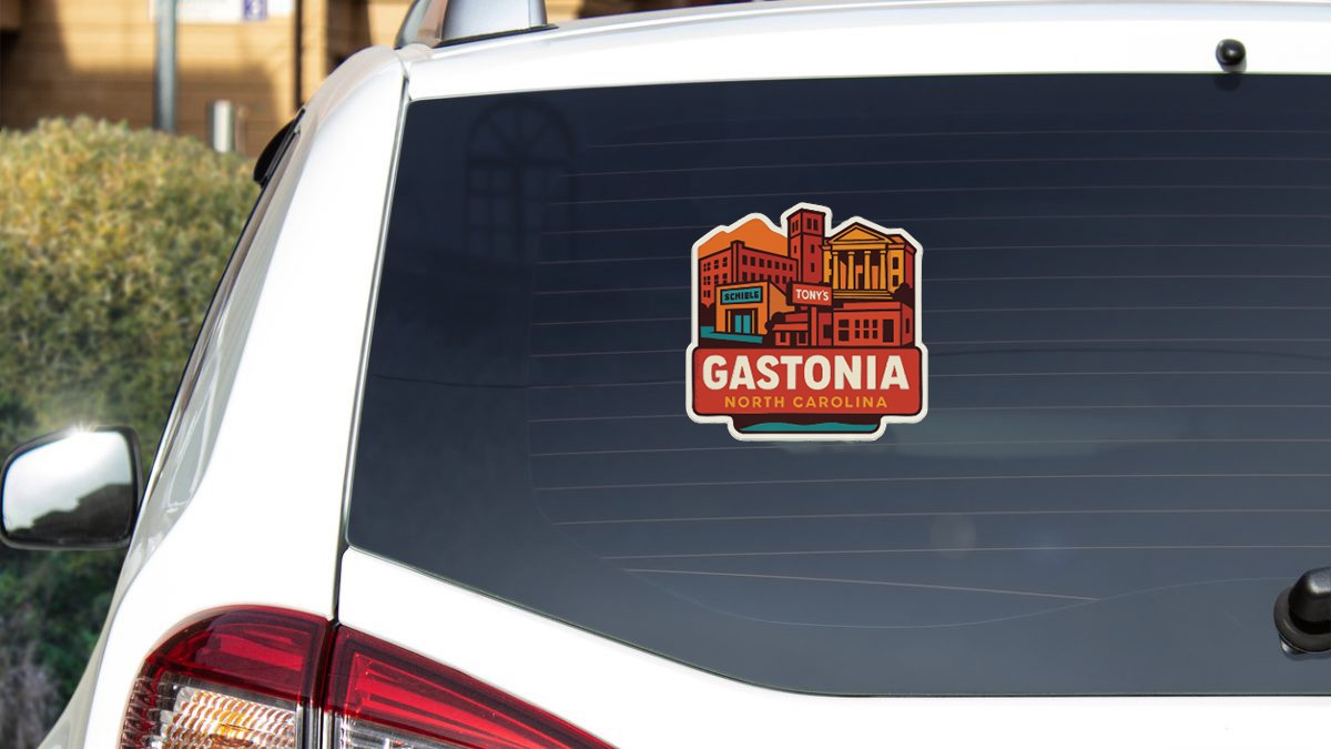 Gastonia North Carolina Sticker Decal Vinyl Die-Cut City Skyline Landmark Design