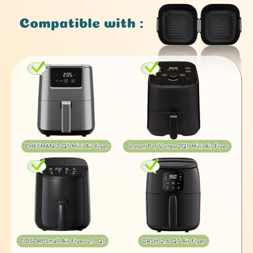 BYKITCHEN Small Silicone Air Fryer Liners 5.5in Reusable for 1.5-3 QT Air Fryers