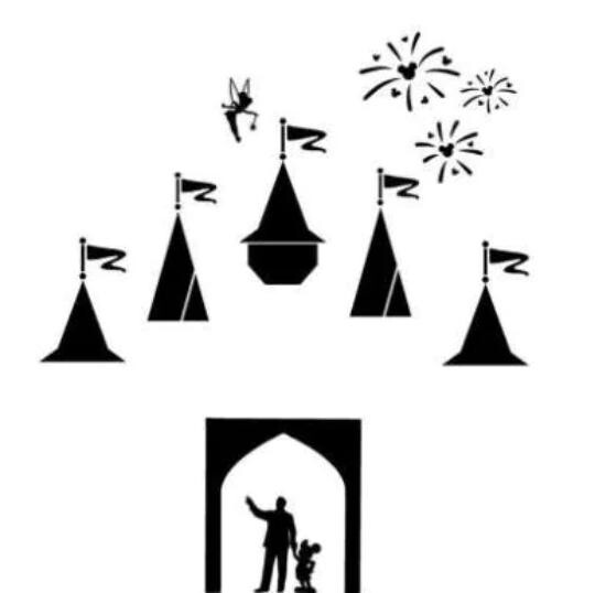 New Disney Castle Wall Decal With Fab Five | Disney Castle Photo Decal | Castle