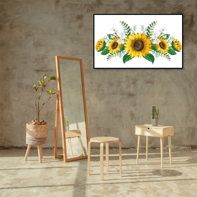 Fashionable Removable Sunflower Wall Sticker Flower Decor Waterproof Decals