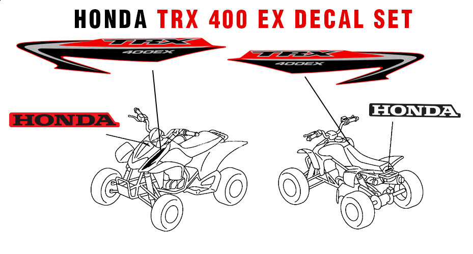 Honda TRX 400ex Decal Graphic Sticker OEM kit Plastic Set 400 ATV Quad