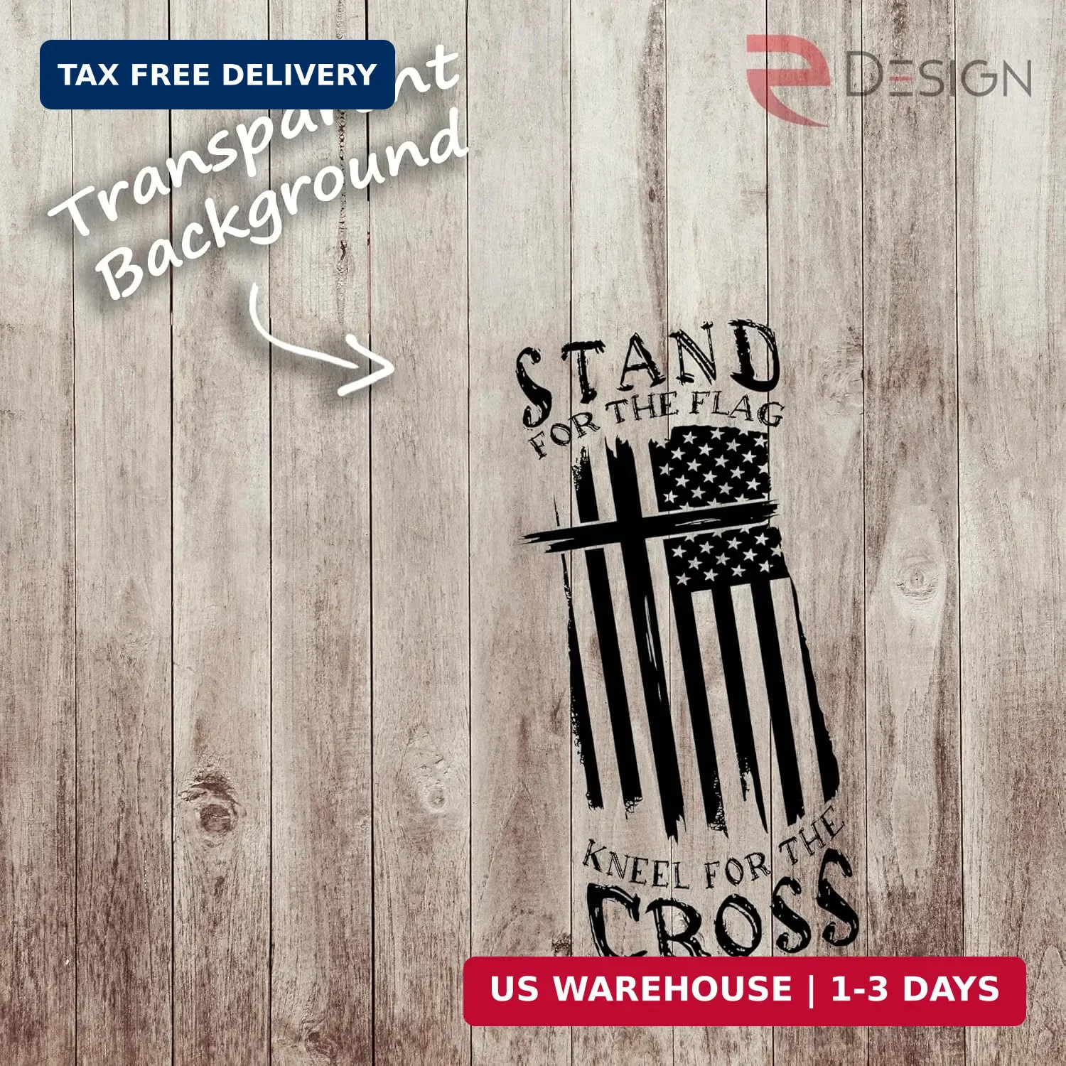 eDesign Stand for The Flag Kneel for The Cross Sticker Decal Vinyl – 5 Inches –