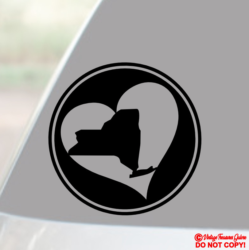 NEW YORK HEART – VINYL DECAL STICKER CAR WINDOW WALL BUMPER STATE CITY USA LOVE