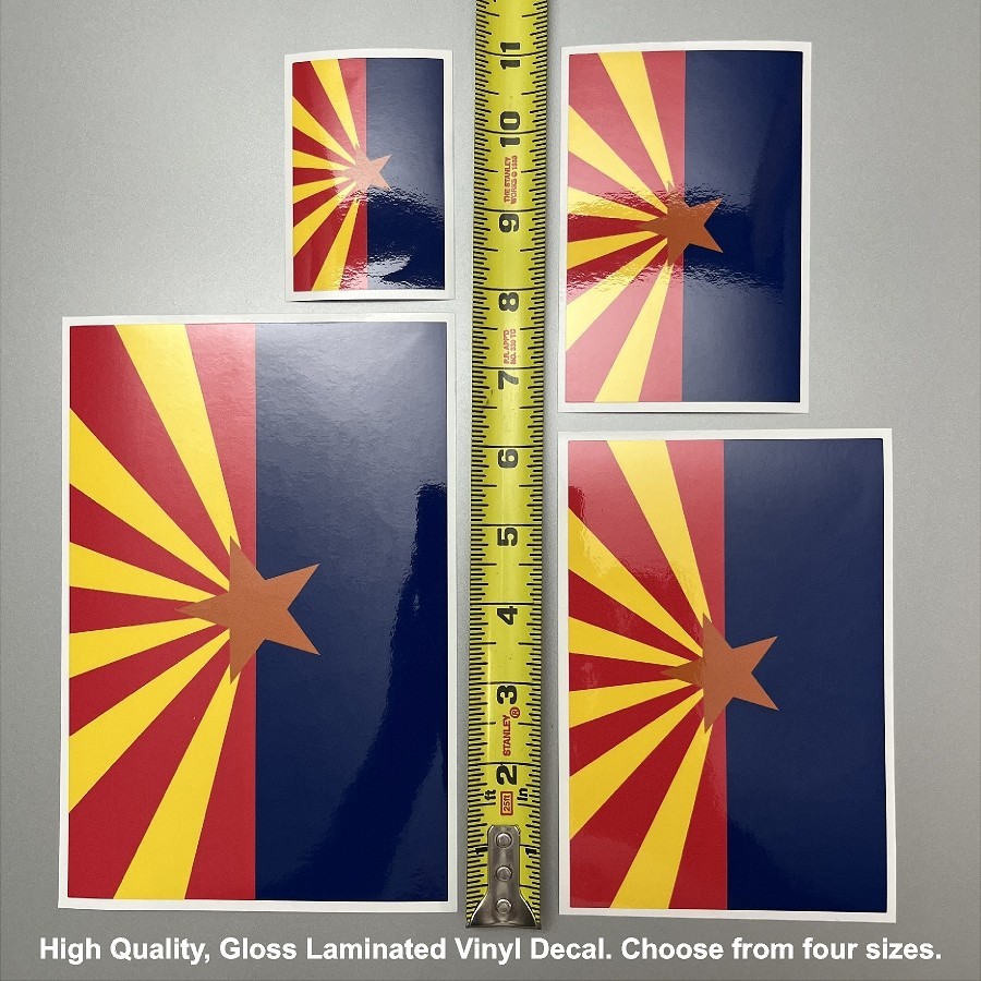 Flag of the State of Arizona Gloss Laminated Decal Sticker Choose Size