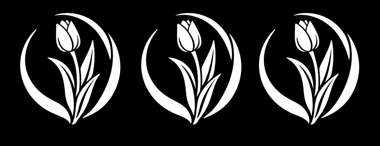 Tulip Flower White Vinyl Decals Vehicle Window Tumbler Mug Any Flat Surface