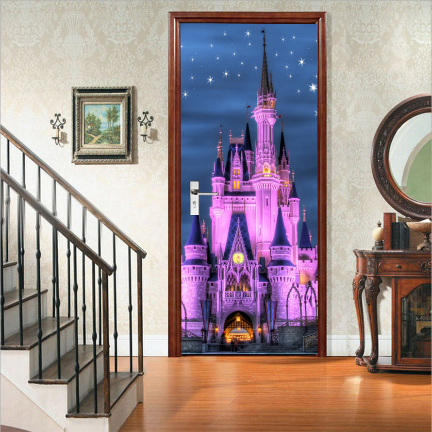 Abstract Style Morden PVC Door Sticker Art Wall Decals Mural 3D Home Room Decor