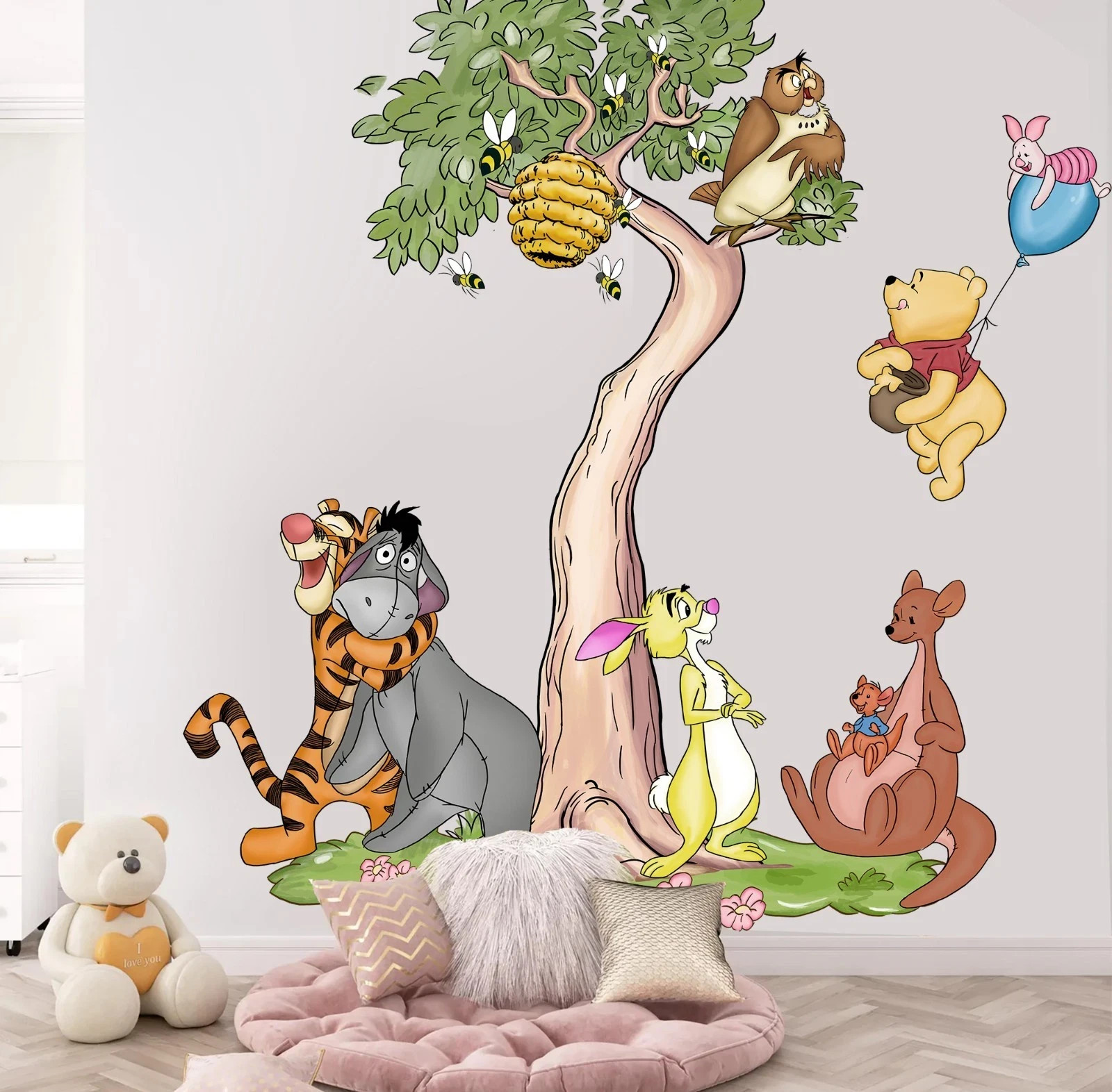 Winnie the Pooh With Friends Wall Decal Wall Sticker Kids Room Piglet Tiger Tree
