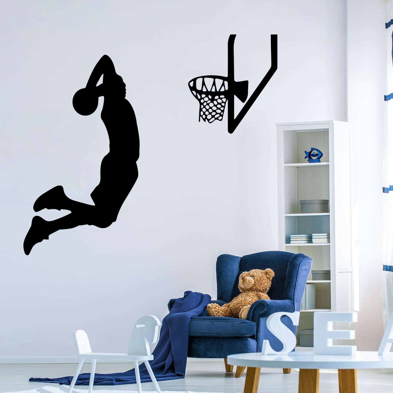 Basketball Wall Decor Sports Stickers Peel and Stick Wall Decals for Boys Bed…