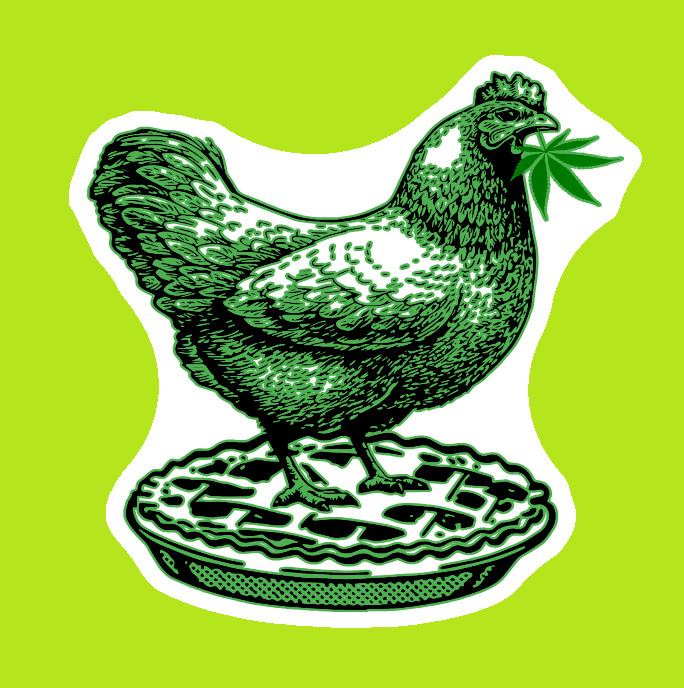Weatherproof Chicken Pot Pie Weed Stickers Vinyl Decal Added Layer UV Safe Humor