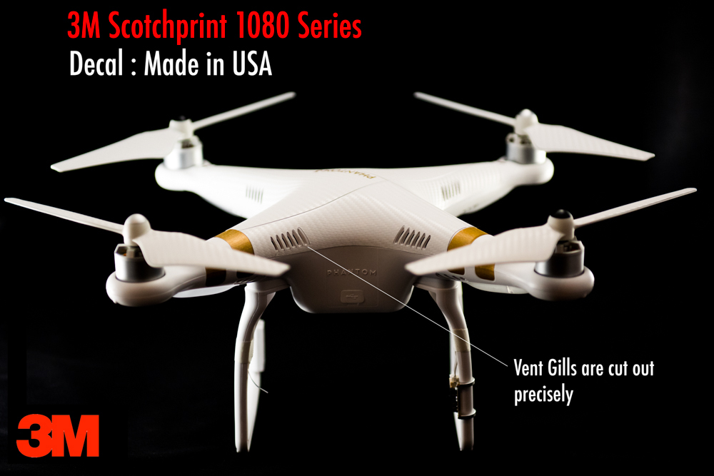 DJI Phantom 4 / 3 / 2 Professional Wrap Decal Skin Carbon Fiber 3M Scotchprint