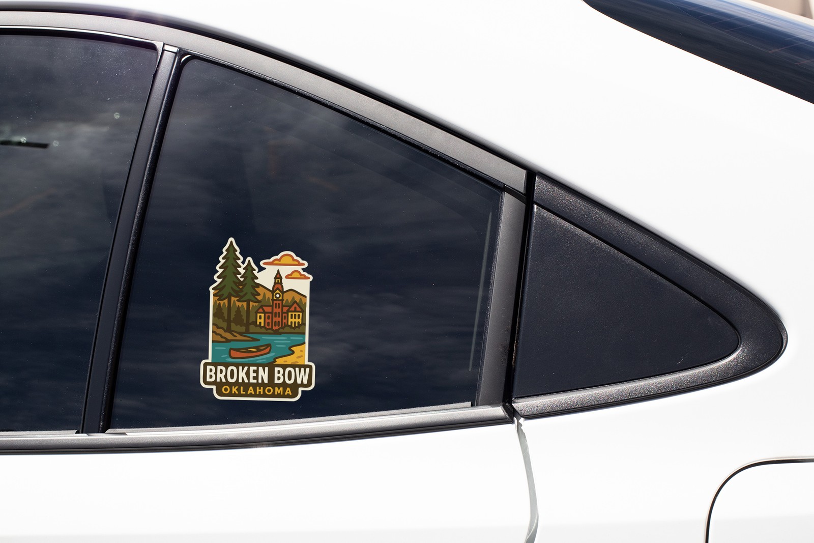 Broken Bow Oklahoma Sticker Decal Vinyl Die-Cut City Skyline Landmark Design