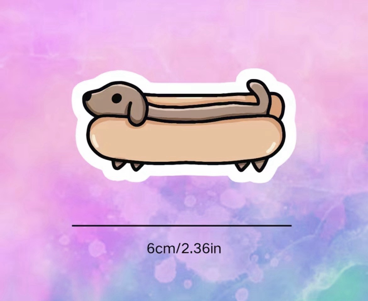 Hot Dog Dachshund Soft and Funny Style Vinyl Sticker Decal