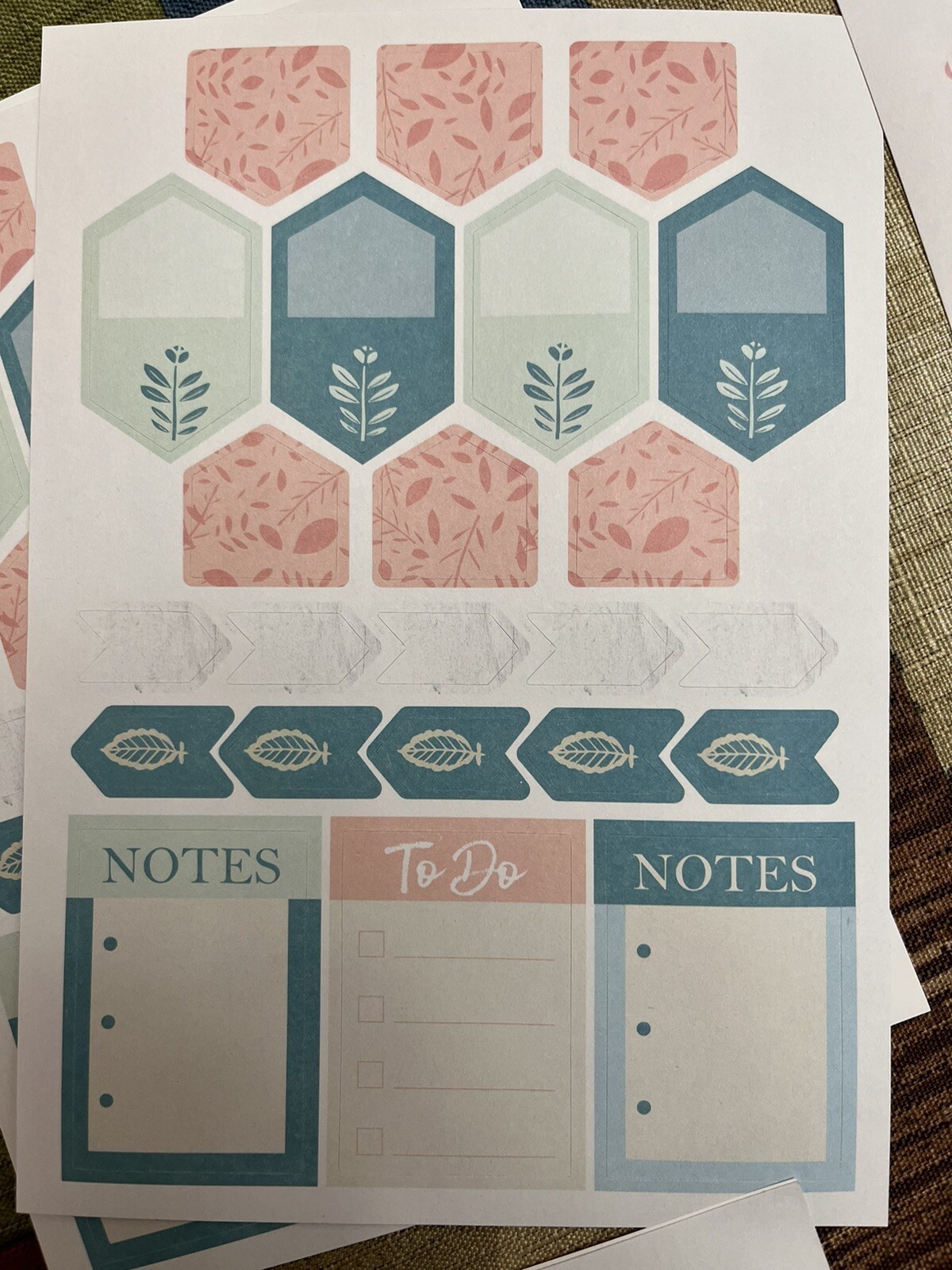 Scrapbook Stickers, Pen and Gear Stickers 4 Sets Of 4 Sheets Per Set. 16 Total