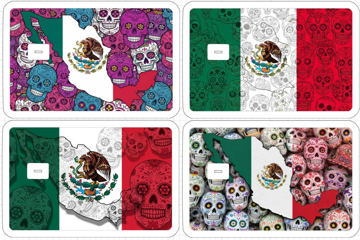 Mexico Flag ATM Debit Credit Card Skin Sticker Latino Mexican Art Dia Los Gift