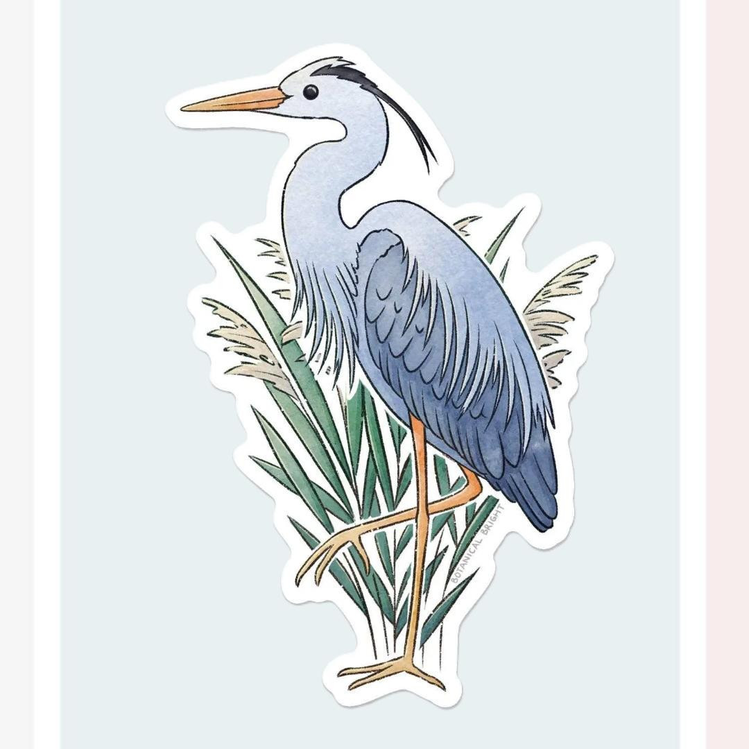 Heron Bird Sticker Large Waterproof Vinyl Wildlife Nature Decal Laptop Journal