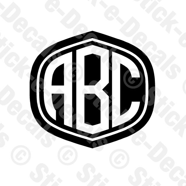 MONOGRAM Double Outline | Custom Personalized Letters Initials Vinyl Decal